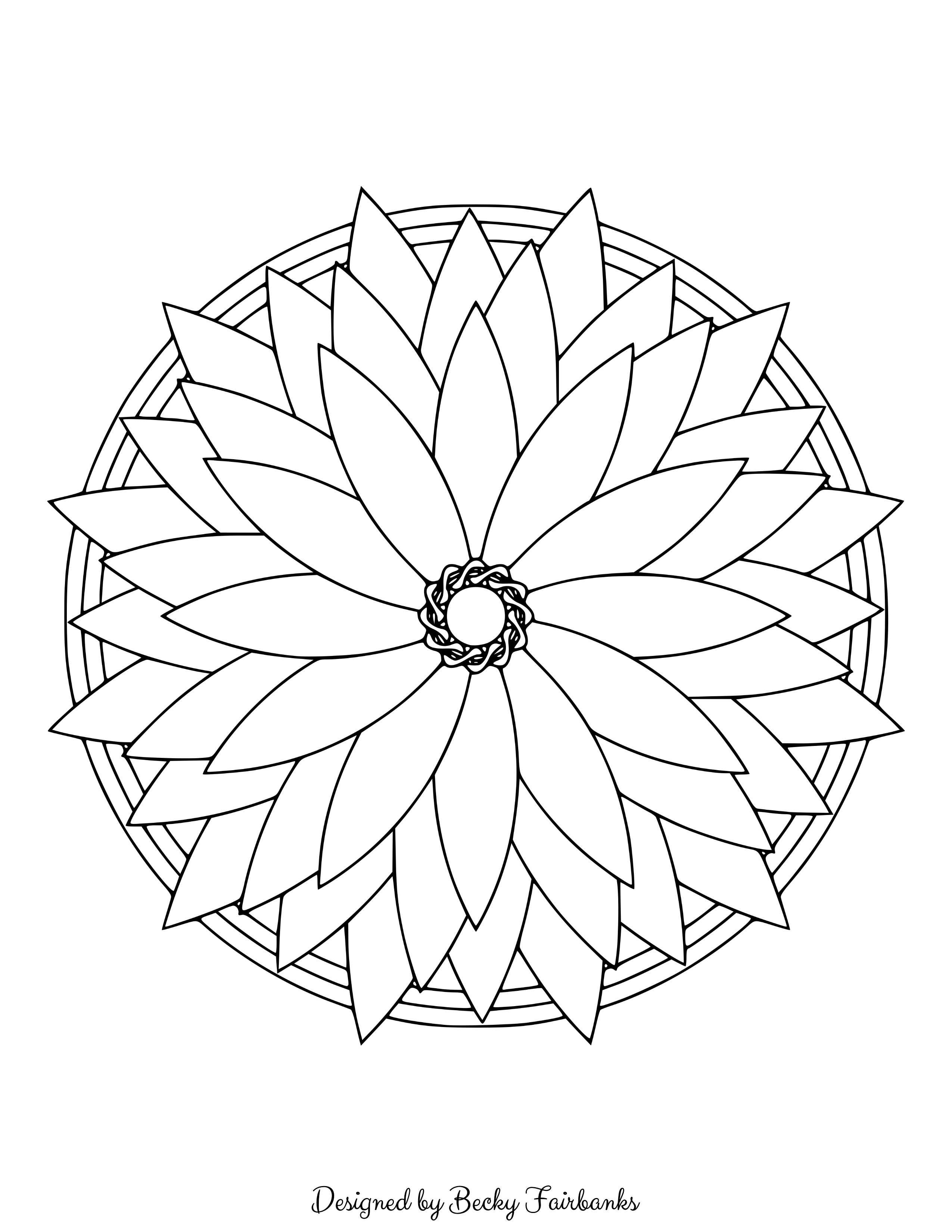 2550x3300 Mandala Coloring Page Becky Fairbanks Mandala