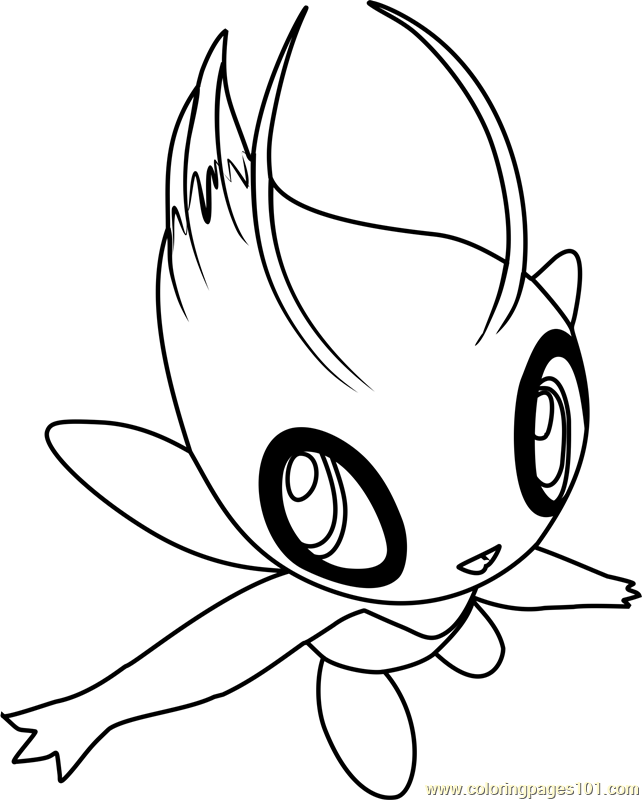 642x800 Celebi Pokemon Coloring Page