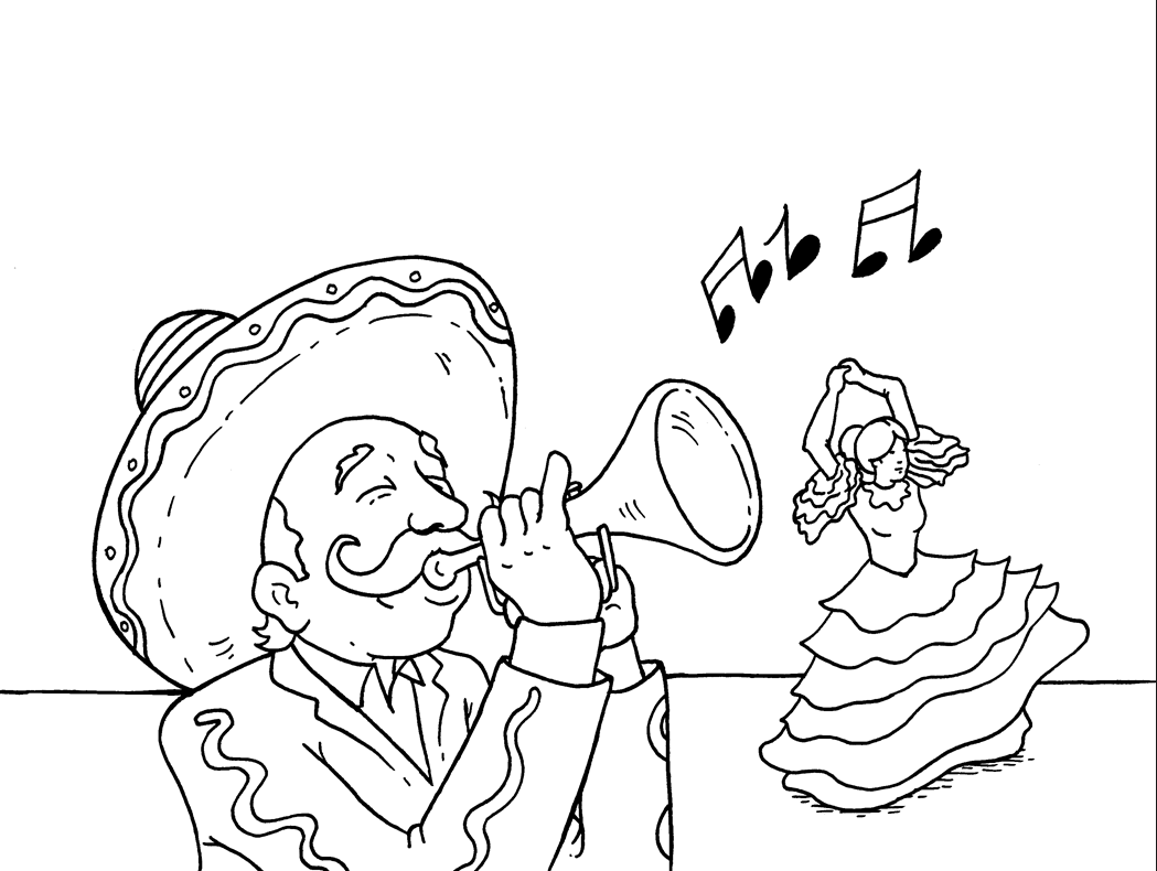 1049x790 Cinco De Mayo Celebration Coloring Page Amp Coloring Book