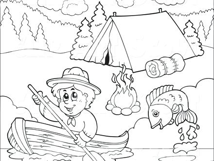 440x330 Summer Camping Colouring Pages Joyous Children Celebration