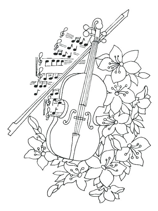 510x680 Cello Coloring Page