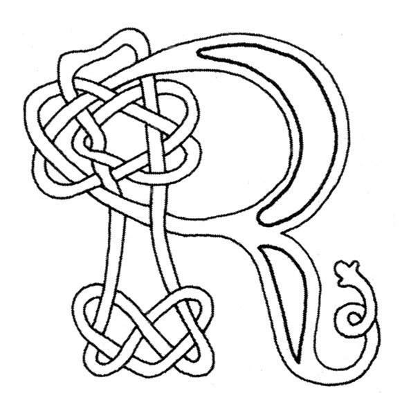 594x591 Celtic Letters Coloring Pages