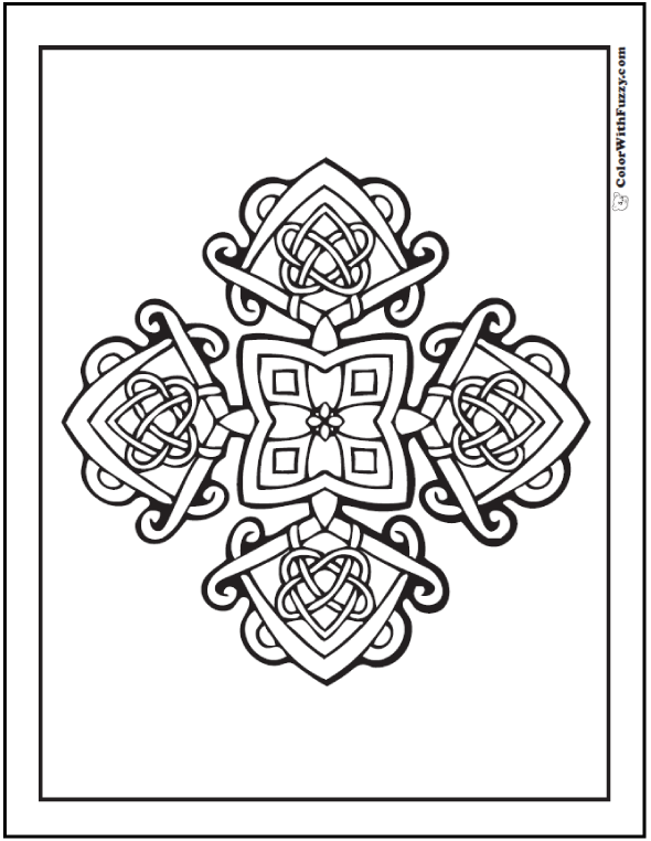 590x762 Coloring Pages Celtic Cross