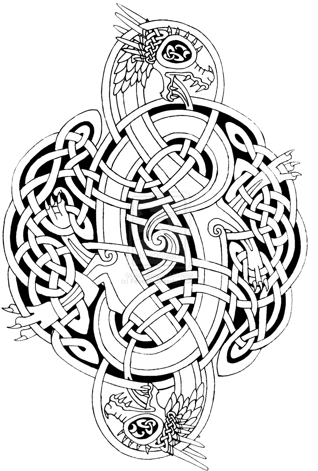 1024x1517 Celtic Dragons 3 By On @