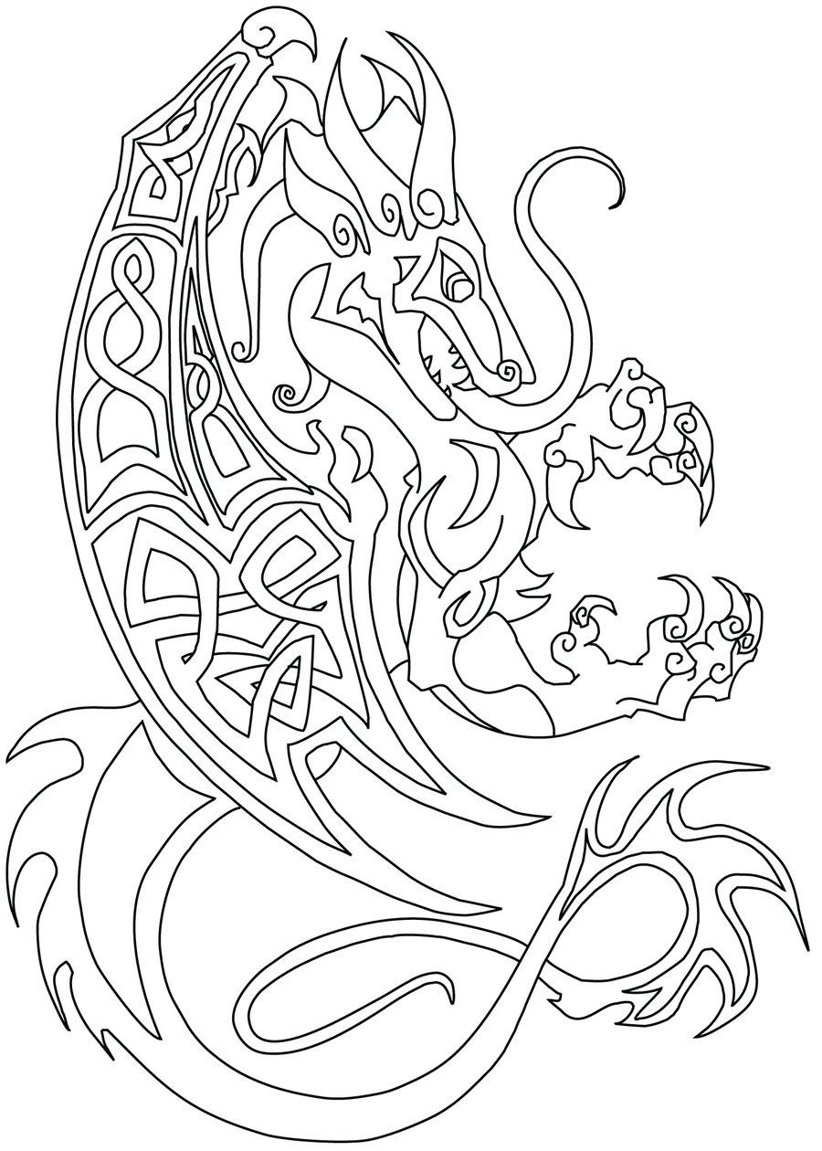 900x1260 Celtic Dragon Design. Creatures Celtic Dragon