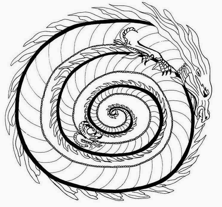 744x695 Free Dragon Mandala Coloring Pages