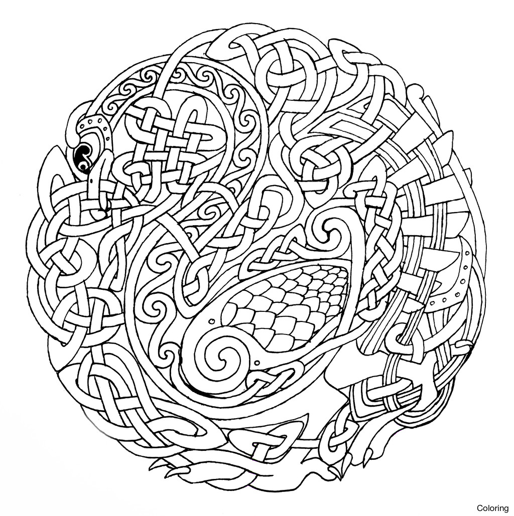 1024x1029 Celtic Knot Coloring Pages Pattern Page 1f Printable To Print