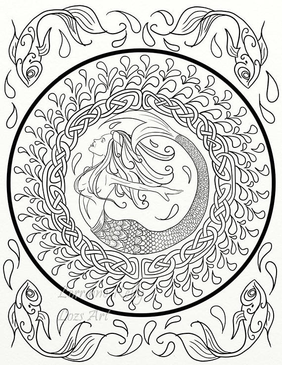 570x738 10 X Celtic Knot Adult Coloring Pages Instant Pdf Download Diy