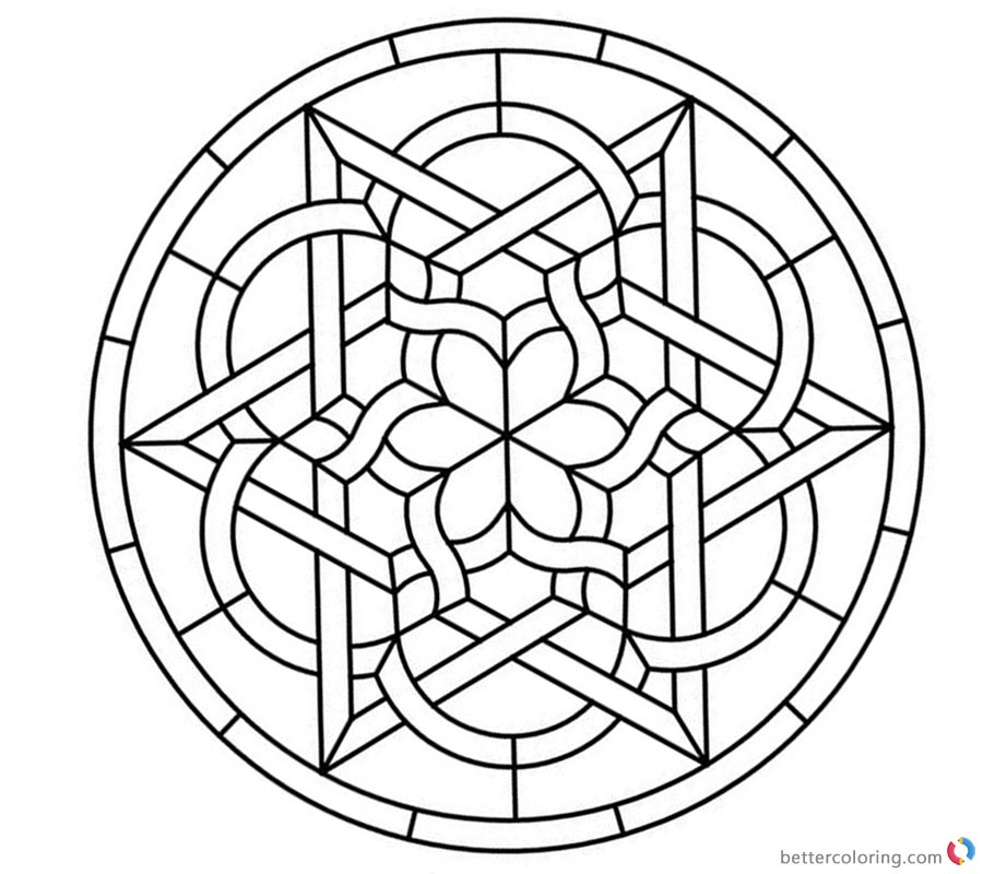 900x800 Celtic Knot Coloring Pages Round Stained Glass Panel