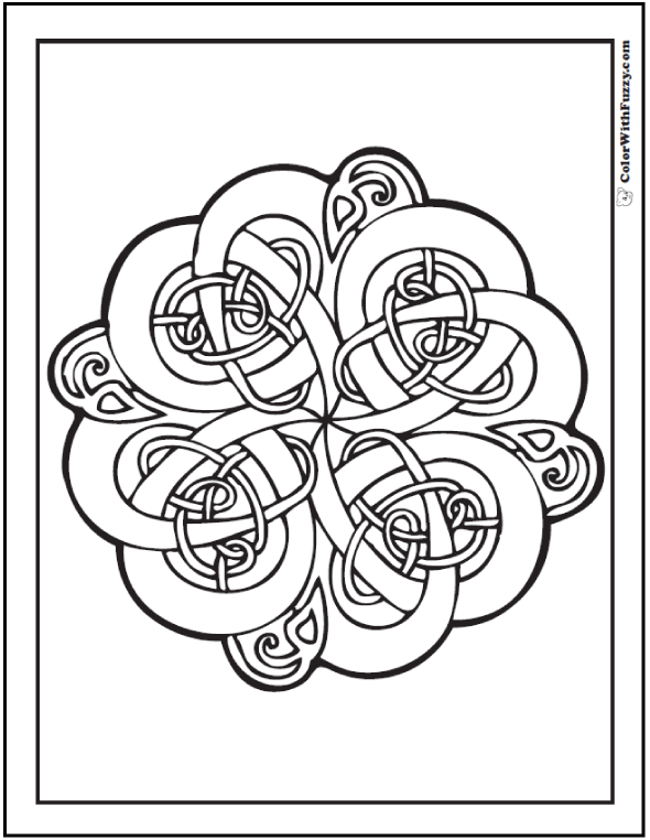 590x762 Celtic Knots Coloring Pages Swirls, Vines, And Leaves