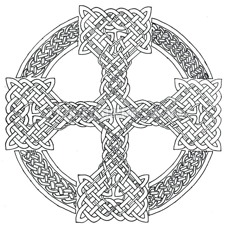 736x736 Celtic Coloring Page