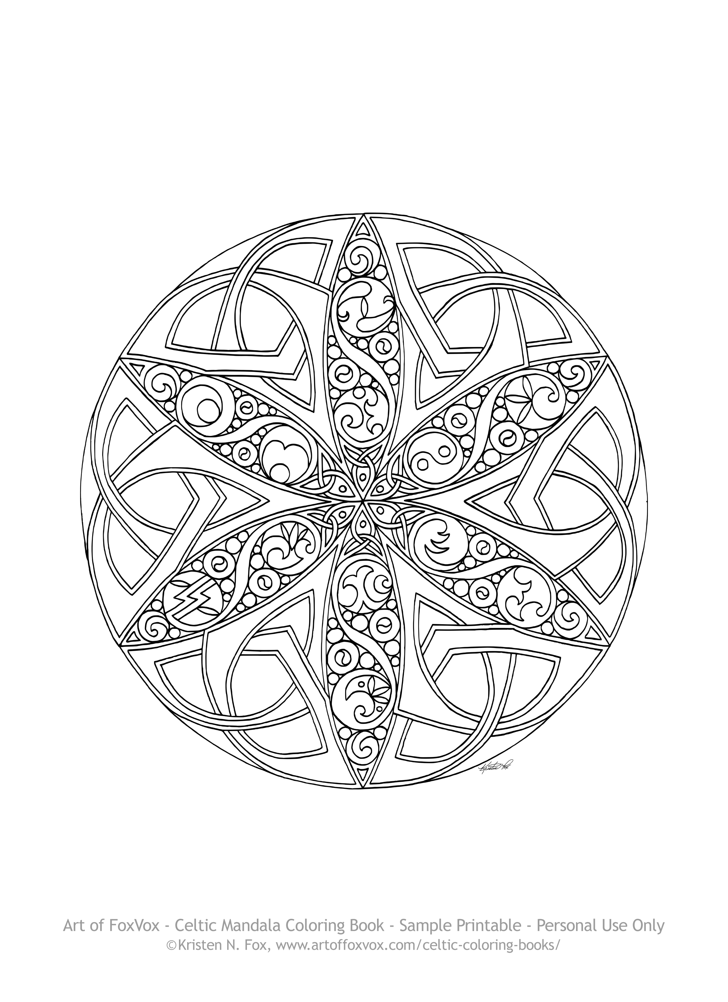 2400x3300 Free Celtic Mandala Coloring Page To Print Art Of Foxvox