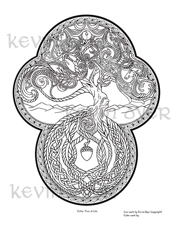 600x776 Celtic Tree Of Life Celtic Fantasy Coloring Pages Tattoo