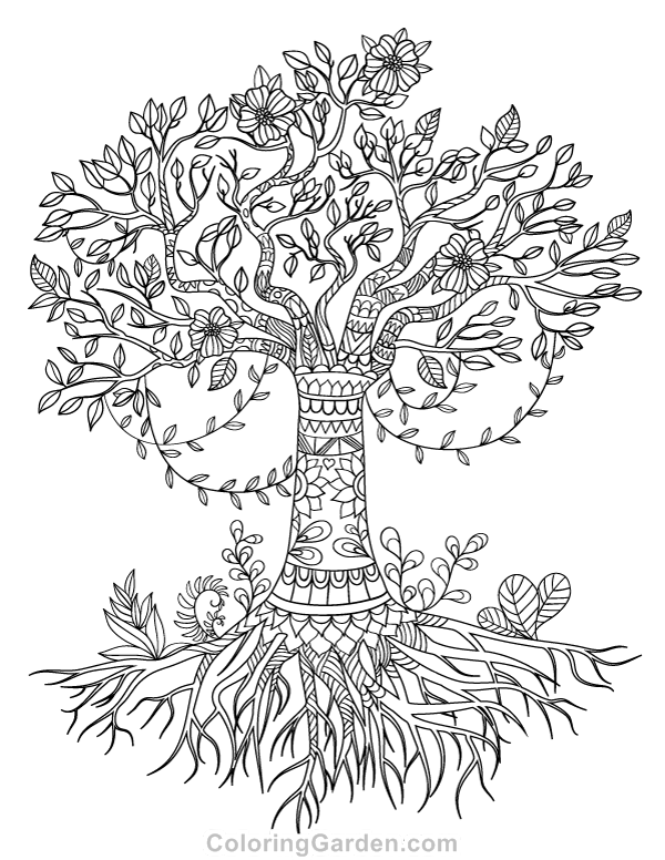 600x776 Tree Of Life Coloring Pages Tree Of Life Coloring Pages With Tree