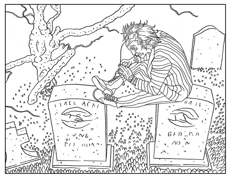 Cemetery Coloring Pages