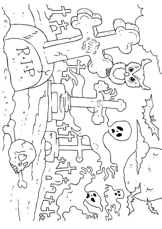 531x750 Halloween Graveyard Coloring Pages ~ Best Ideas For Printable