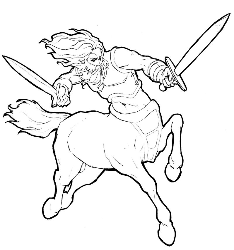 799x851 Line Art Of Centaurs