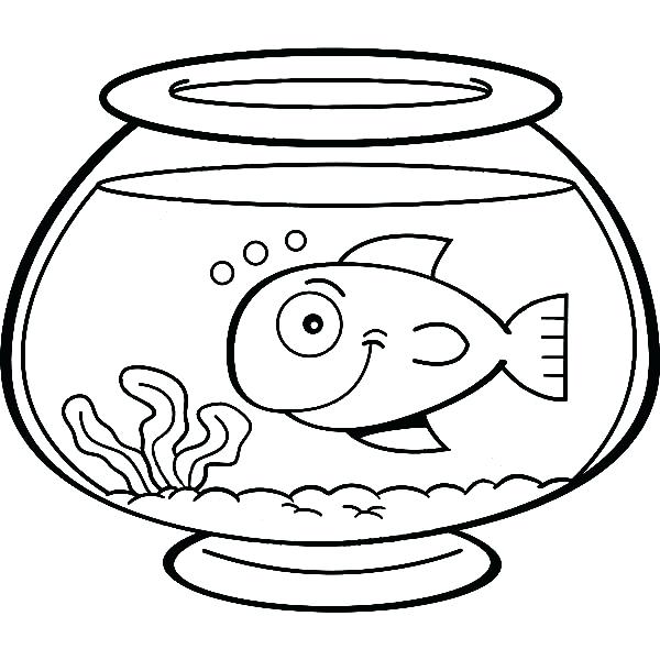 600x600 Fish Bowl For Kids Colour Drawing For Kids Colour Drawing Free