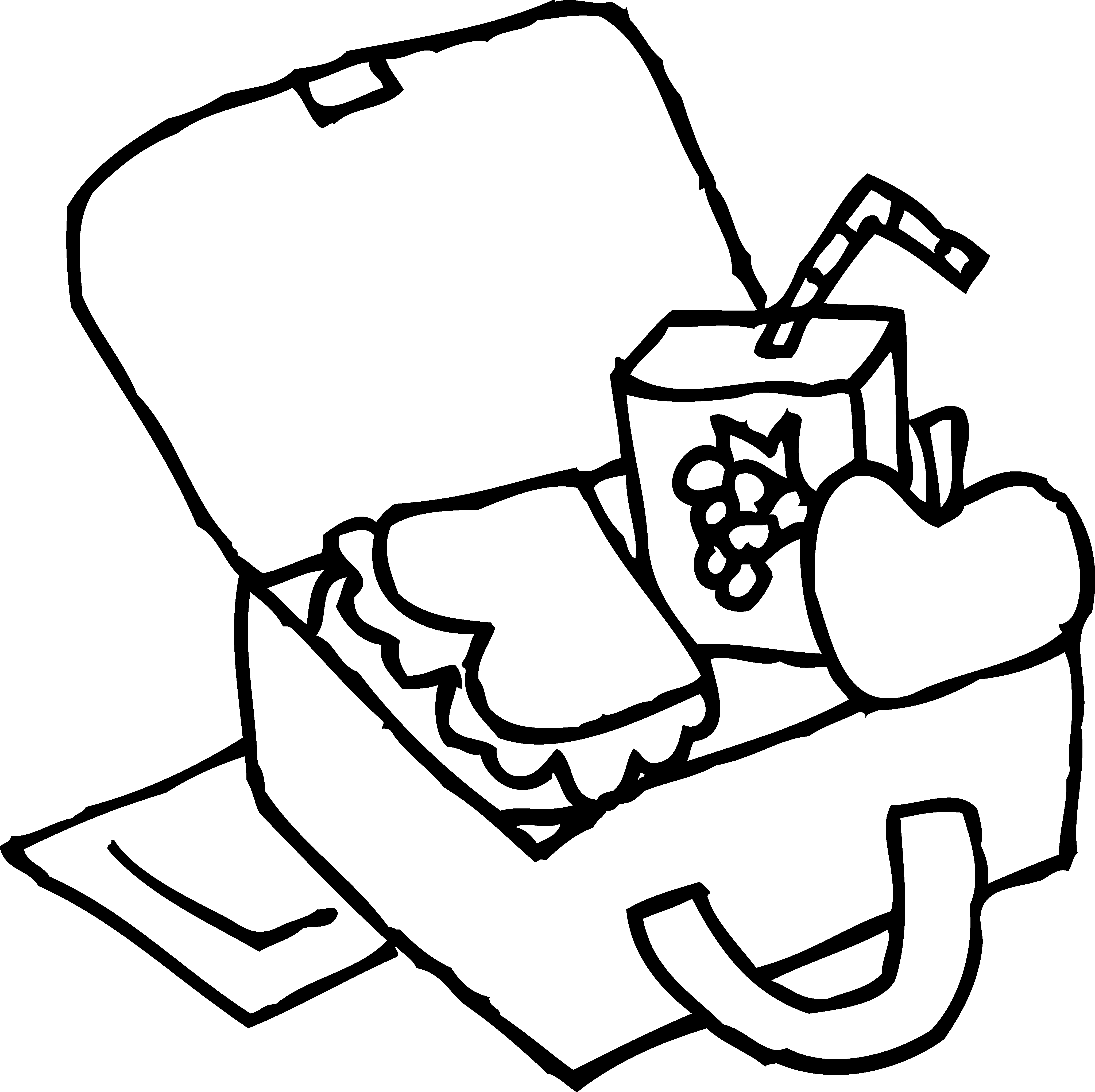 4097x4086 Healthy Lunch Box Coloring Pages