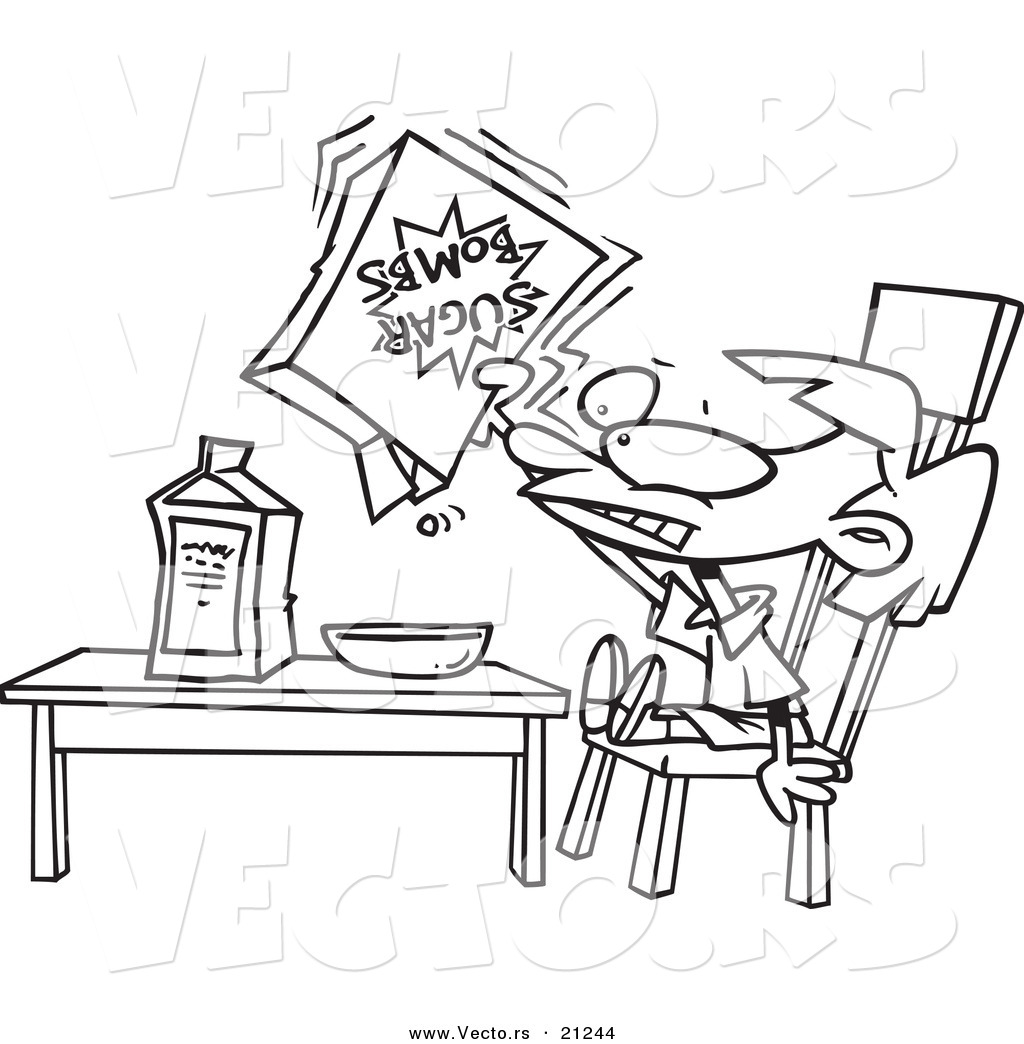 1024x1044 Vector Of A Cartoon Girl Eating Sugary Cereal