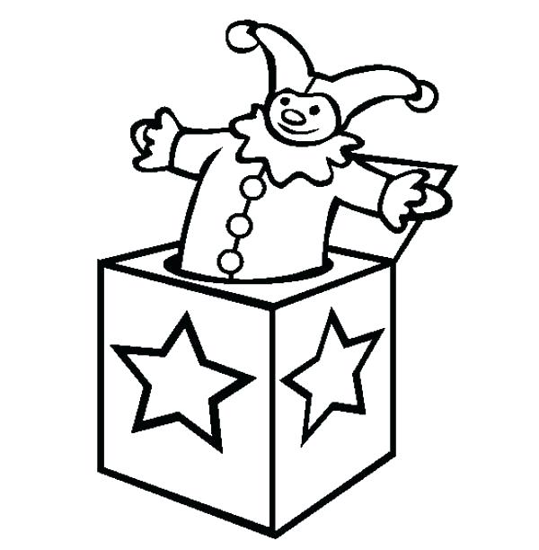 600x612 Box Coloring Page Jack In The Box Star Decorated Jack In The Box
