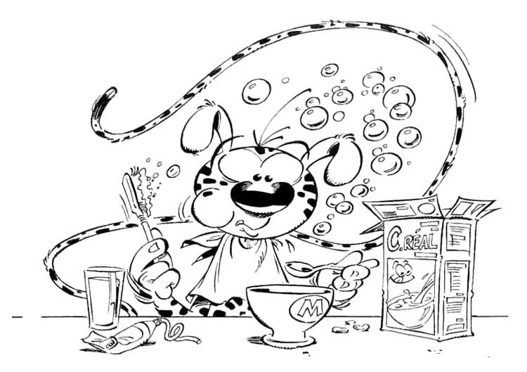 750x529 Marsupilami Were Eating Cereal Coloring Page Kids Coloring Pages