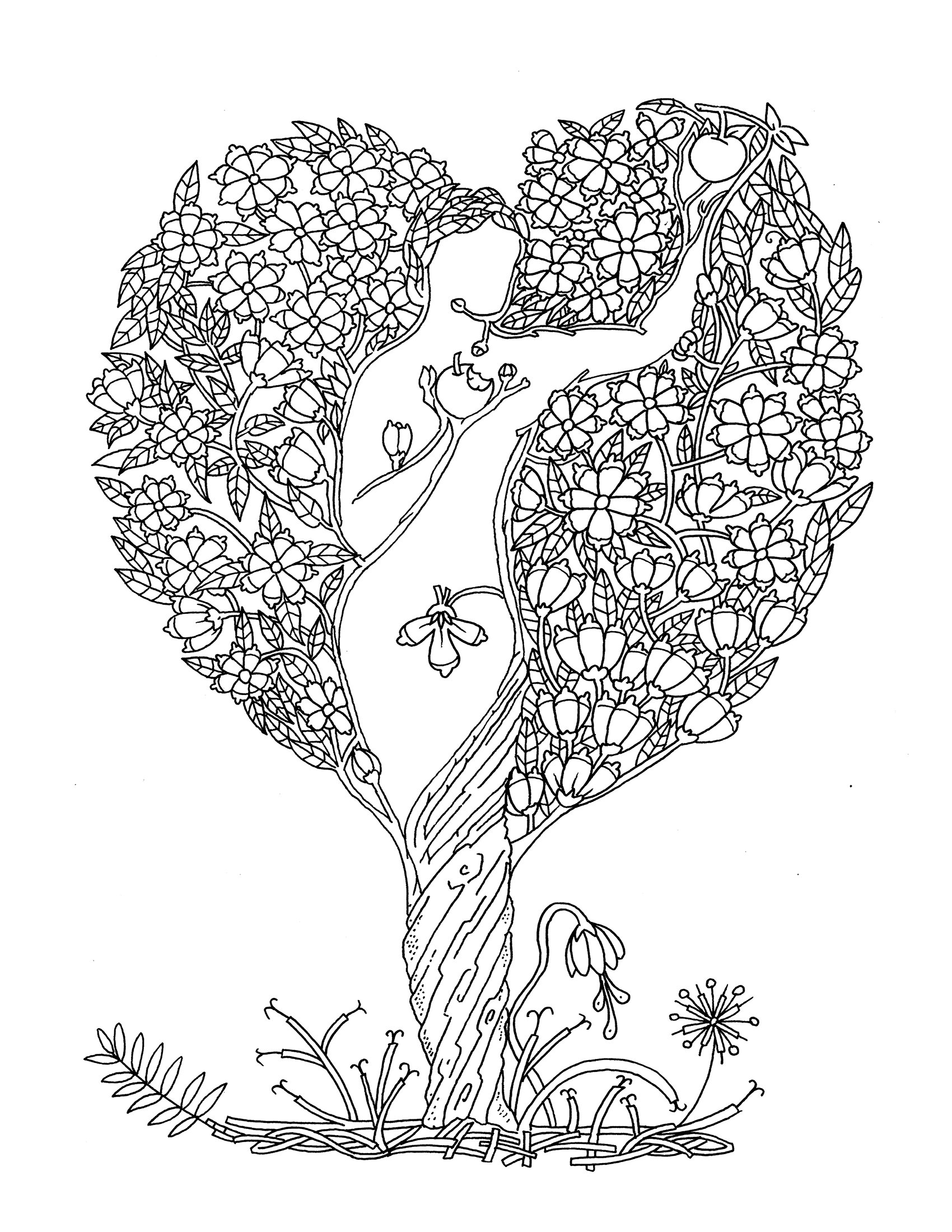 1700x2200 Secrets Beneath The Leaves (Adult Coloring Book) Arto