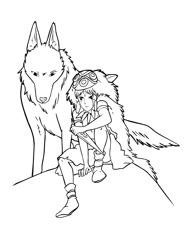 612x792 Princess Mononoke Coloring Pages