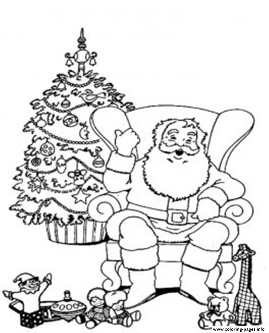 943x1168 Santa Relaxing In A Chair Christmas S For Kids43e9 Coloring Pages
