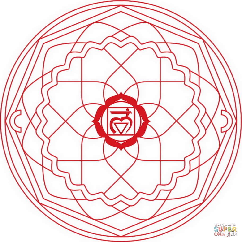 1024x1024 Muladhara Chakra Mandala Coloring Page Free Printable Coloring