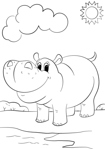 340x480 Hippo Coloring Pages For Kids Chalk It Up Seasonally New
