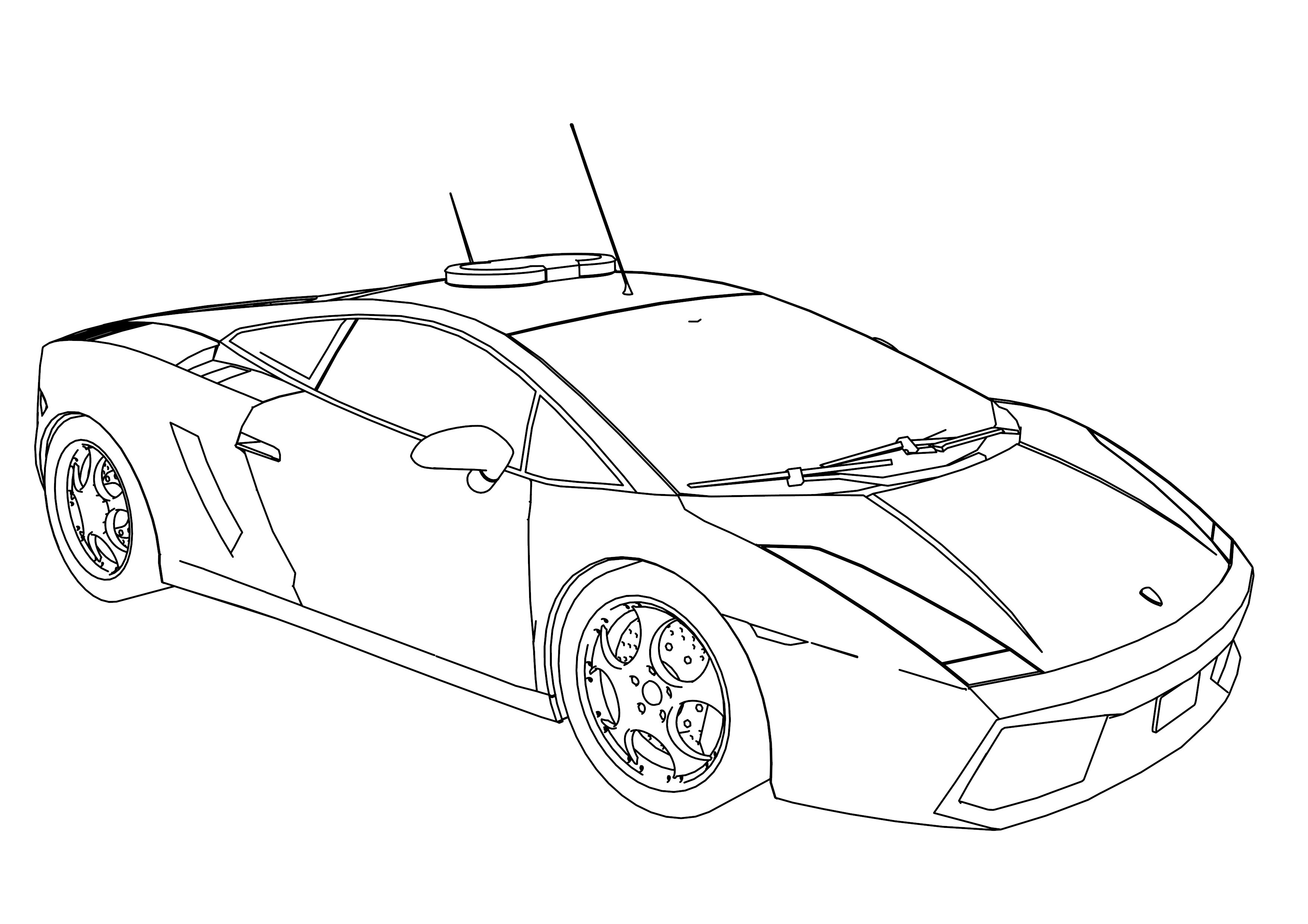 3508x2480 New Police Car Dodge Charger Coloring Pages Printable