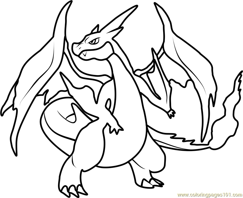 800x654 Mega Charizard Y Pokemon Coloring Page