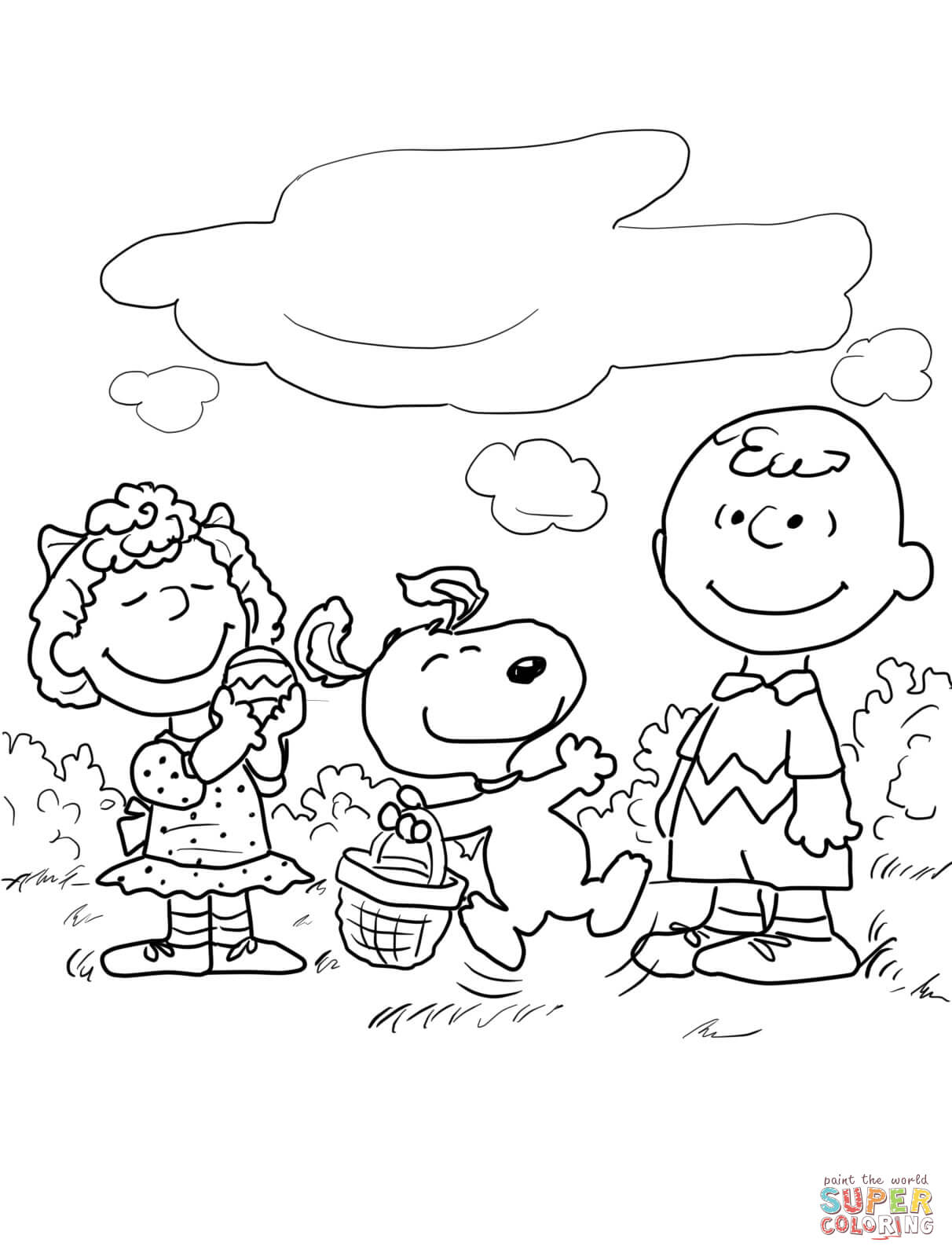 1212x1600 Peanuts Easter Coloring Page Free Printable Pages Bright Charlie