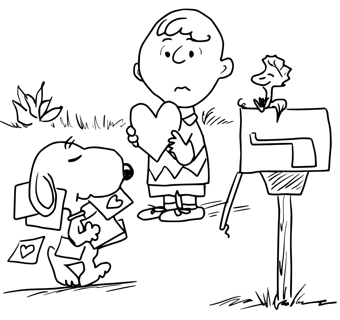 1090x1024 Charlie Brown Valentine Coloring Pages Download Coloring