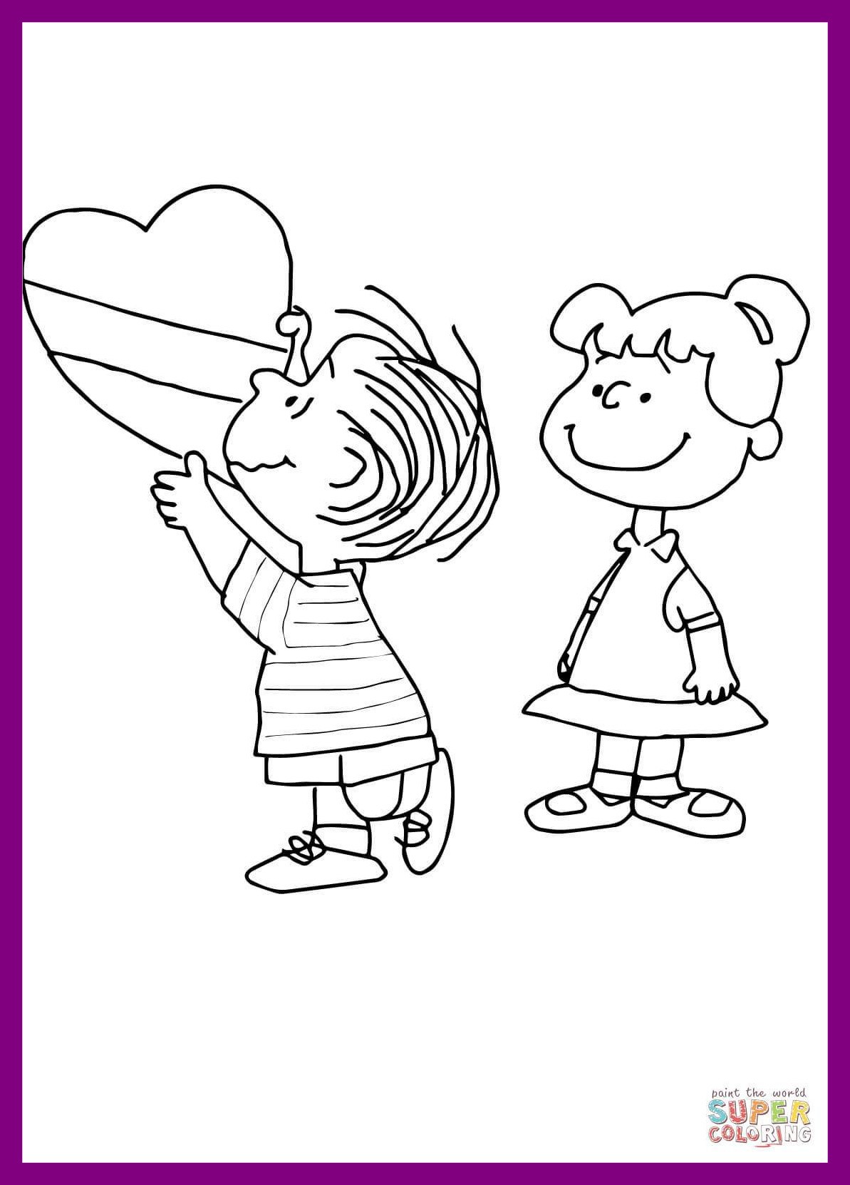 1193x1662 Appealing Charlie Brown Valentine Coloring Page Printable
