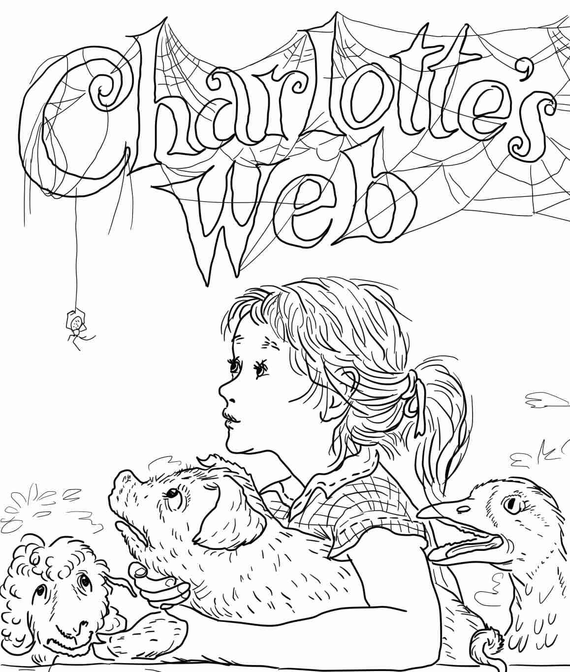 1158x1365 Clever Design Charlottes Web Coloring Pages Artsybarksy