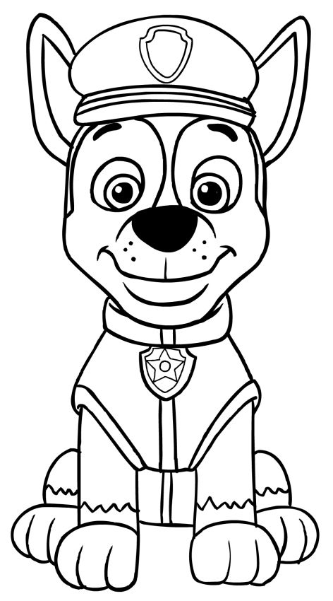 472x850 Chase Paw Patrol Coloring Page Paw Patrol Chase Coloring Pages Ba