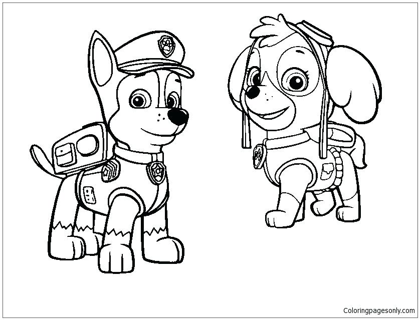 838x639 Chase Coloring Page Chase Paw Patrol Coloring Page Free Pages