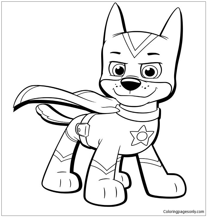 724x758 Chase From Paw Patrol 2 Coloring Page