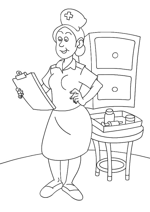 600x849 Nurse Check Patient Condition On Jobs Coloring Pages Batch Coloring