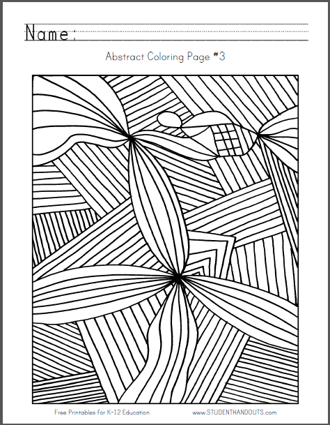474x609 Abstract Coloring Page