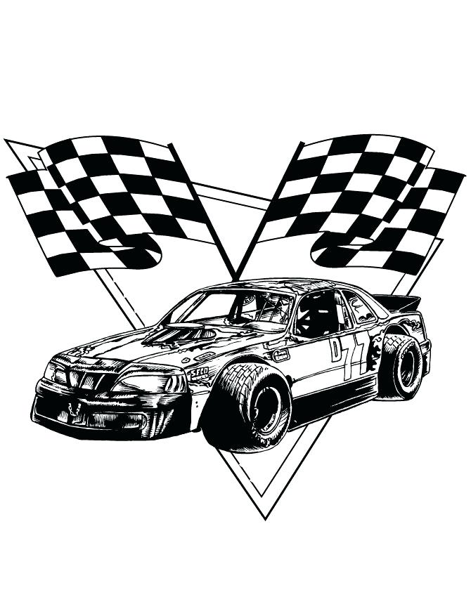 670x867 Checkerboard Race Car Pencil And In Color Checkerboard
