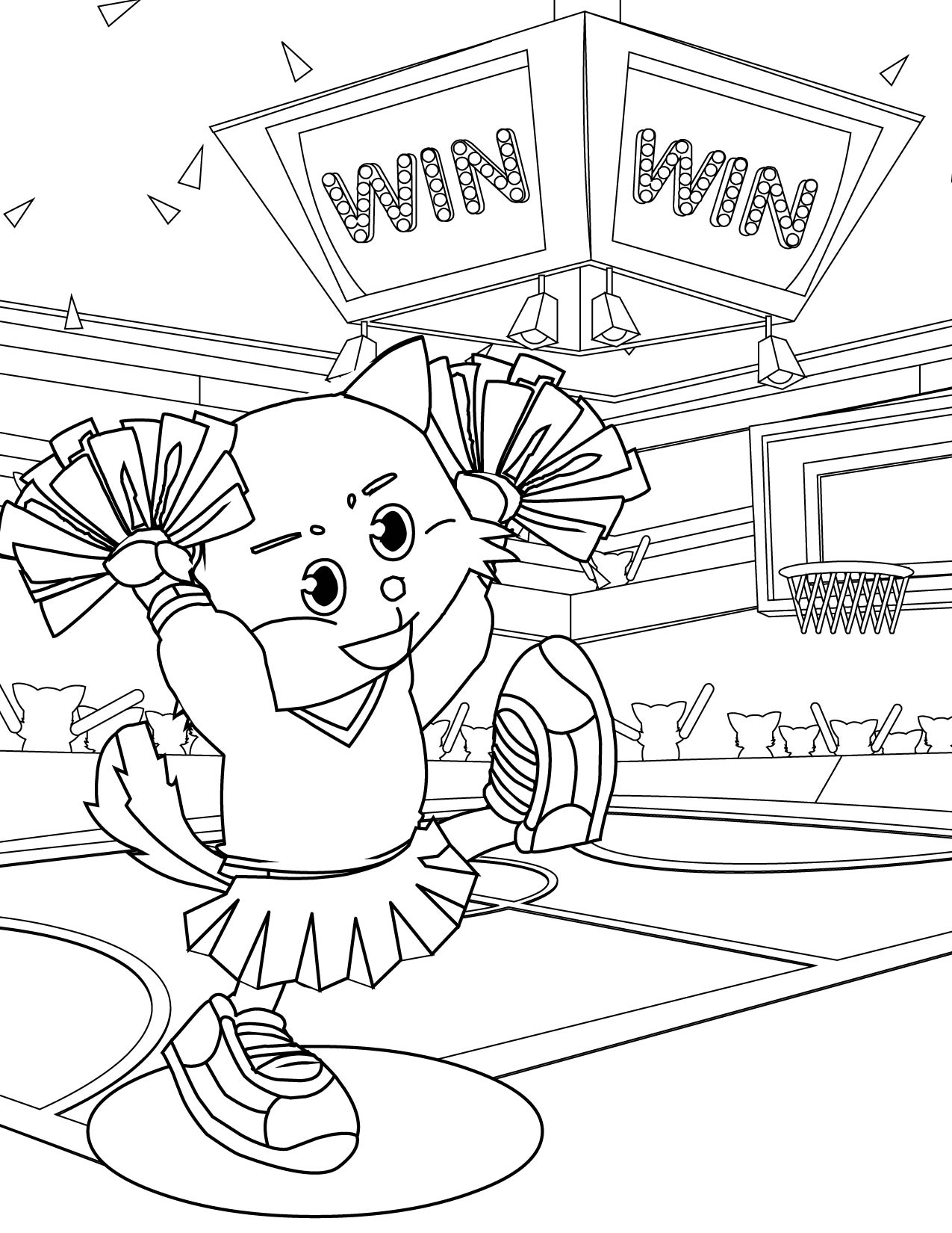 1275x1650 Cheerleader Coloring Page