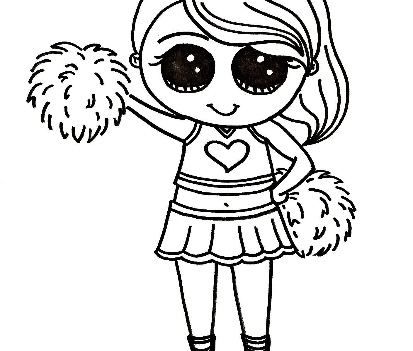 1409x1200 Cheerleading Coloring Pages Cheerleader Ink Free Stunt Pom Poms