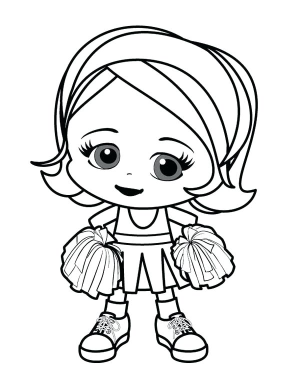 600x776 Cute Little Girl Cheerleader Coloring Pages Best Place To Color