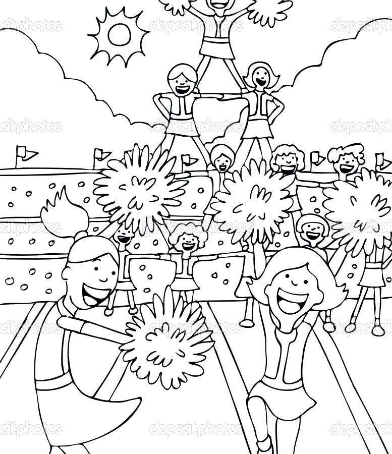 777x900 Elegant Printable Cheerleading Coloring Pages Or Megaphone