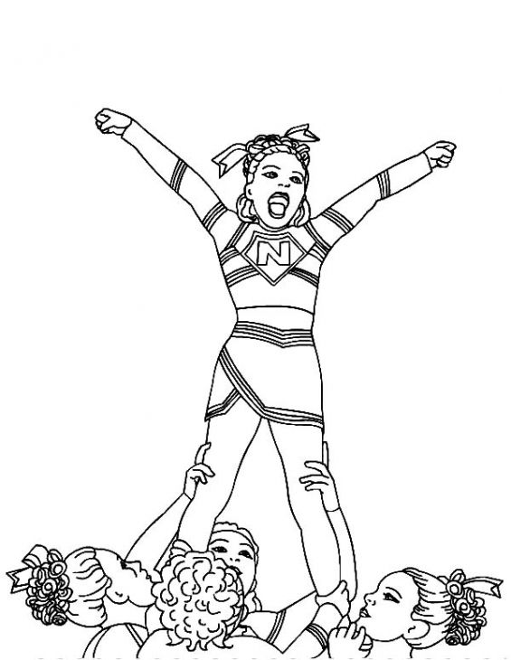 Cheerleading Stunt Coloring Pages