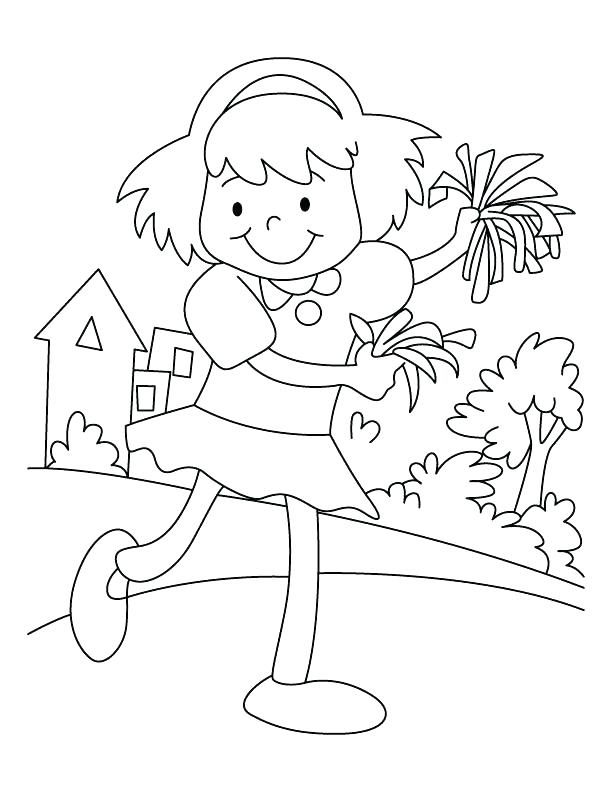 612x792 Cheer Coloring Pages Cheerleader Coloring Pages Free Cheer Stunt