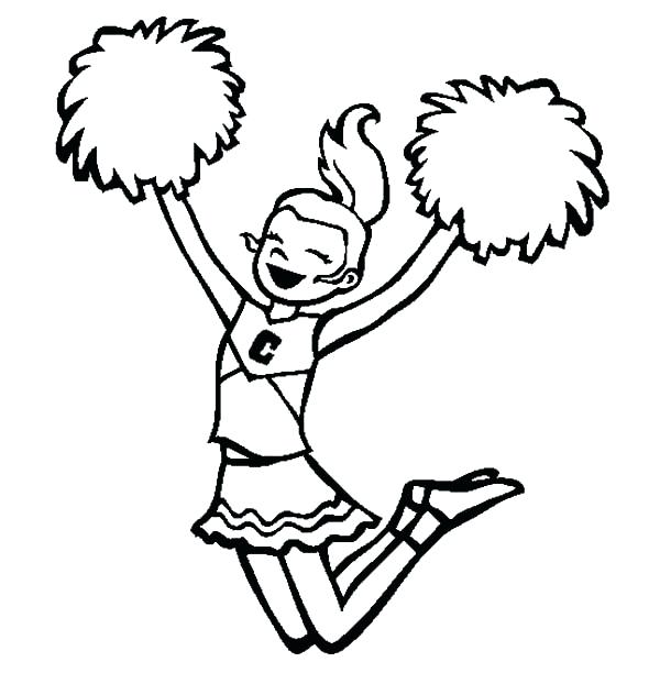 600x612 Cheer Coloring Pages Cheerleader Coloring Pages Free Cheer Stunt